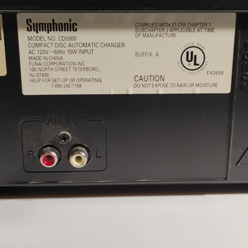 Symphonic 5 Disc Automatic CD Changer CD5800